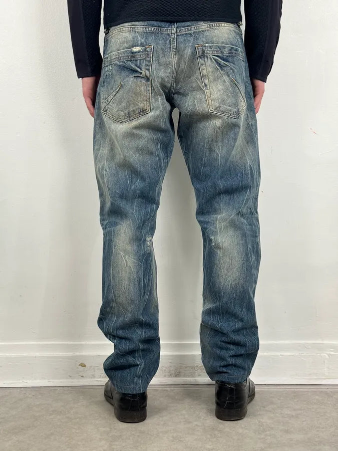 AW2011 John Galliano Blue Denim Distressed Jeans JPlBaKP 2