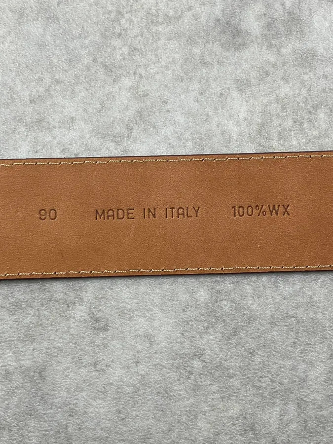 2010s Galliano Brown Leather Metallic Buckle Belt jFTKVWy 7