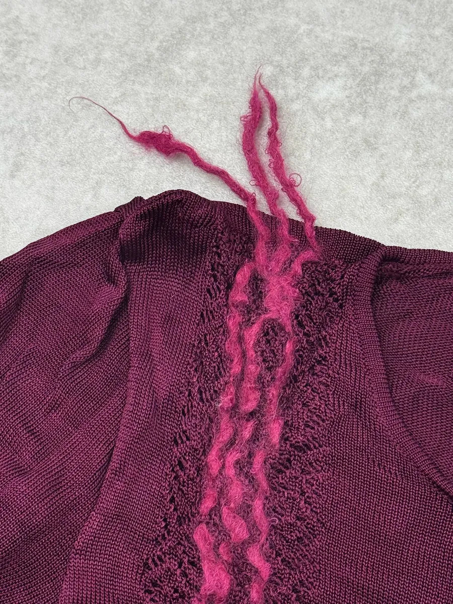 2000s John Galliano Burgundy Top NcqQpvD 5