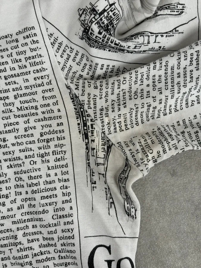 2000s John Galliano Black & White Gazette Newspaper Light Hoodie duAjFwW 8