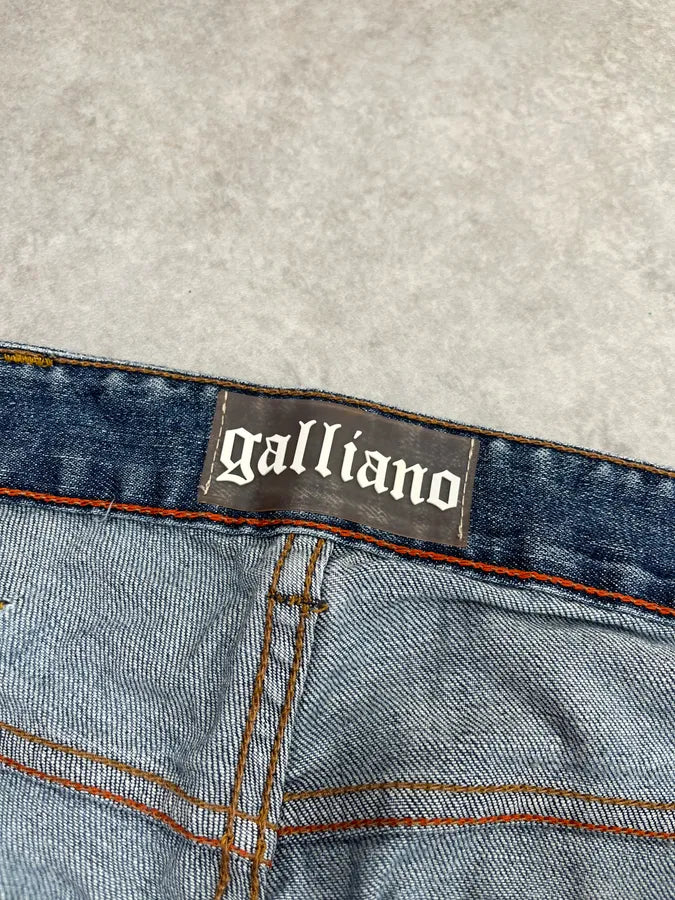2000s John Galliano Distressed Blue Denim Jeans jWPeOyz 12