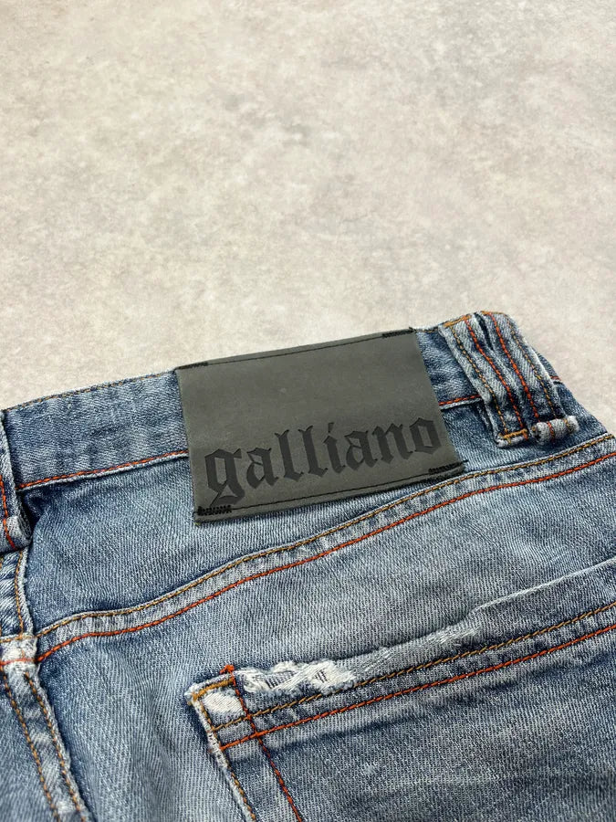 2000s John Galliano Distressed Blue Denim Jeans jWPeOyz 9