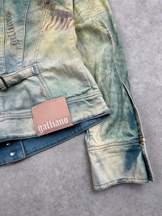 2000s John Galliano Faded Aquarel Stars & Stripes Vision Jacket xPYyFQc 12