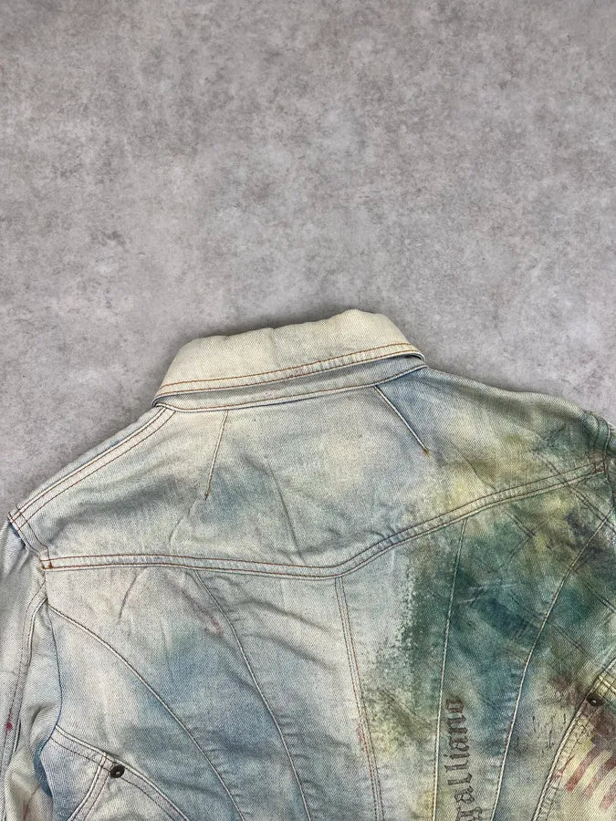 2000s John Galliano Faded Aquarel Stars & Stripes Vision Jacket xPYyFQc 7