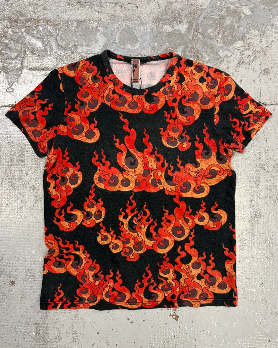 2000s John Galliano Fire Black T-Shirt RLMHYBo 0