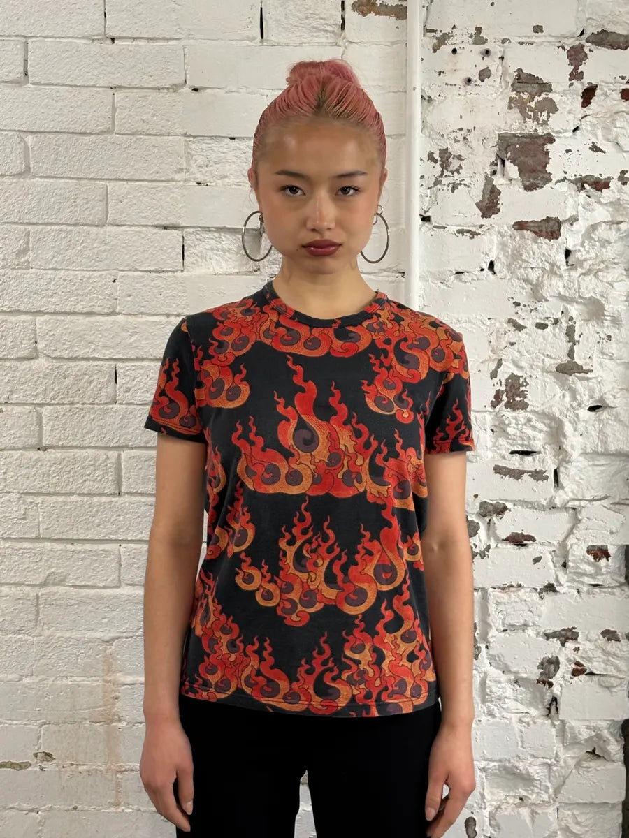 2000s John Galliano Fire Black T-Shirt RLMHYBo 1