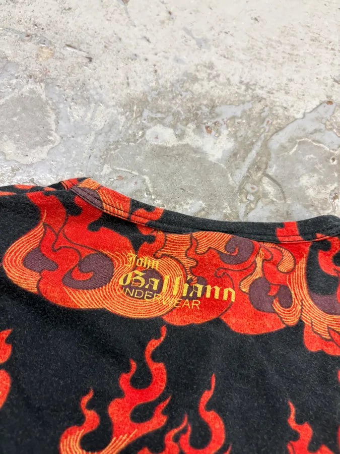 2000s John Galliano Fire Black T-Shirt RLMHYBo 6
