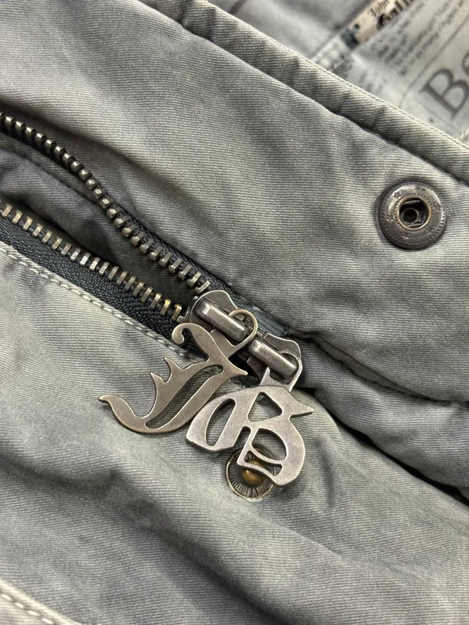 2010s John Galliano Grey Cargo Newspaper Print Hooded Parka  dUiCUZK 9