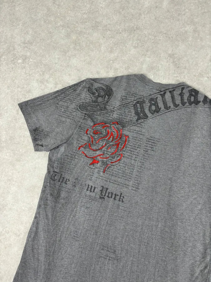 2010s John Galliano Grey Abstract Trompe Loeil T-Shirt  teKEWEX 7