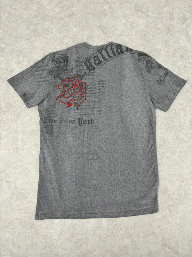 2010s John Galliano Grey Abstract Trompe Loeil T-Shirt  teKEWEX 4