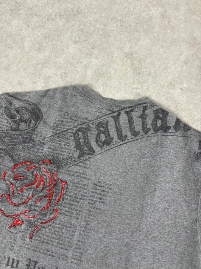 2010s John Galliano Grey Abstract Trompe Loeil T-Shirt  teKEWEX 5