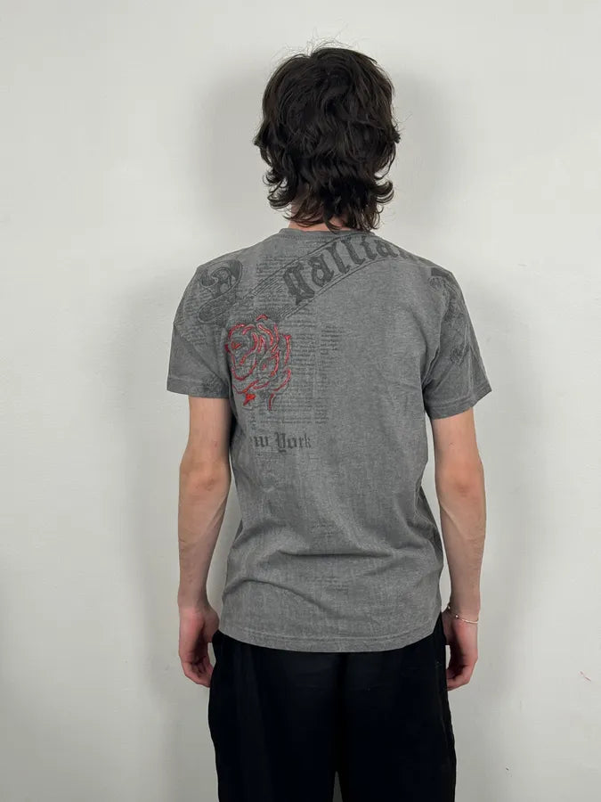 2010s John Galliano Grey Abstract Trompe Loeil T-Shirt  teKEWEX 2