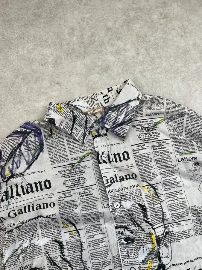 SS2008 John Galliano Newspaper Magazine Print Shirt nPUQfHC 4