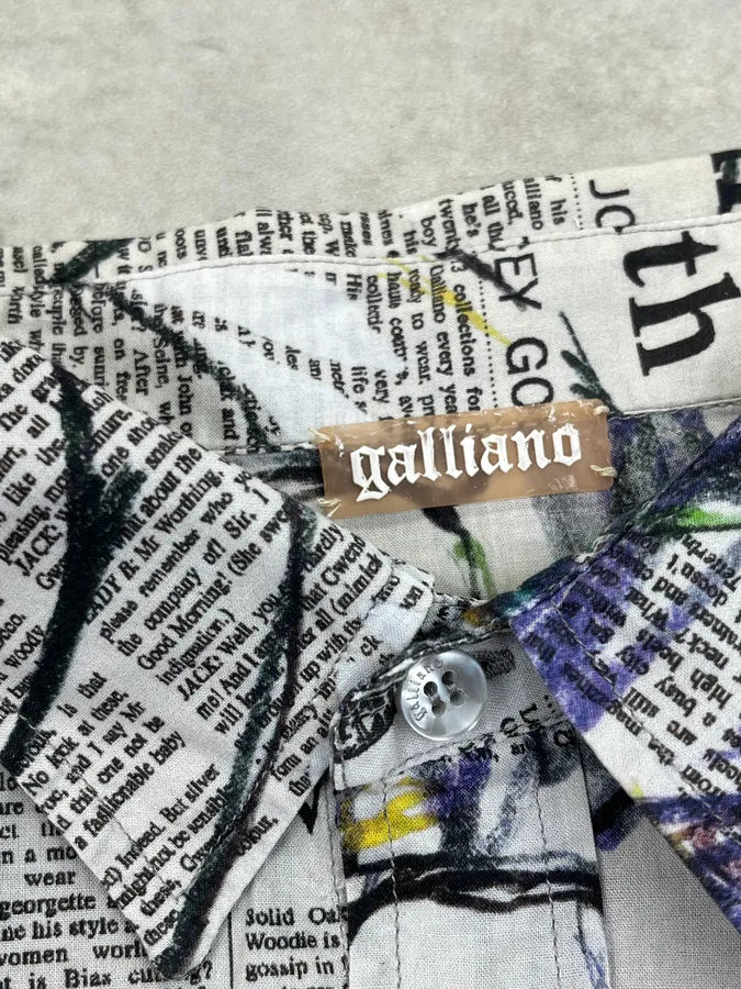 SS2008 John Galliano Newspaper Magazine Print Shirt nPUQfHC 8