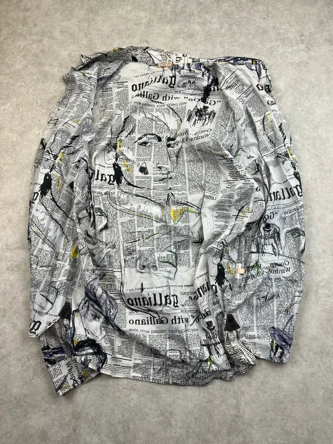 SS2008 John Galliano Newspaper Magazine Print Shirt nPUQfHC 7