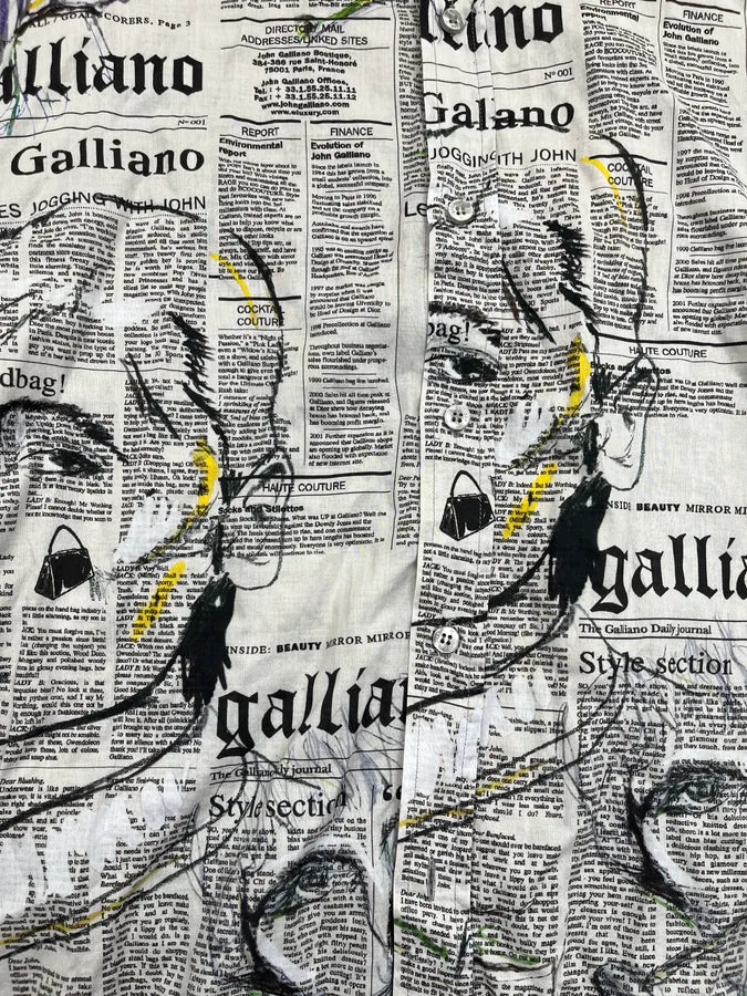 SS2008 John Galliano Newspaper Magazine Print Shirt nPUQfHC 9