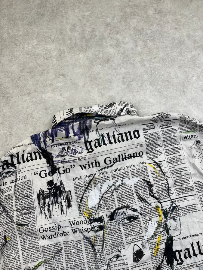 SS2008 John Galliano Newspaper Magazine Print Shirt nPUQfHC 6