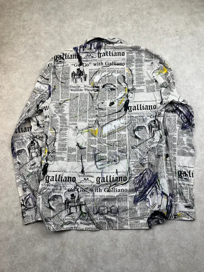 SS2008 John Galliano Newspaper Magazine Print Shirt nPUQfHC 5