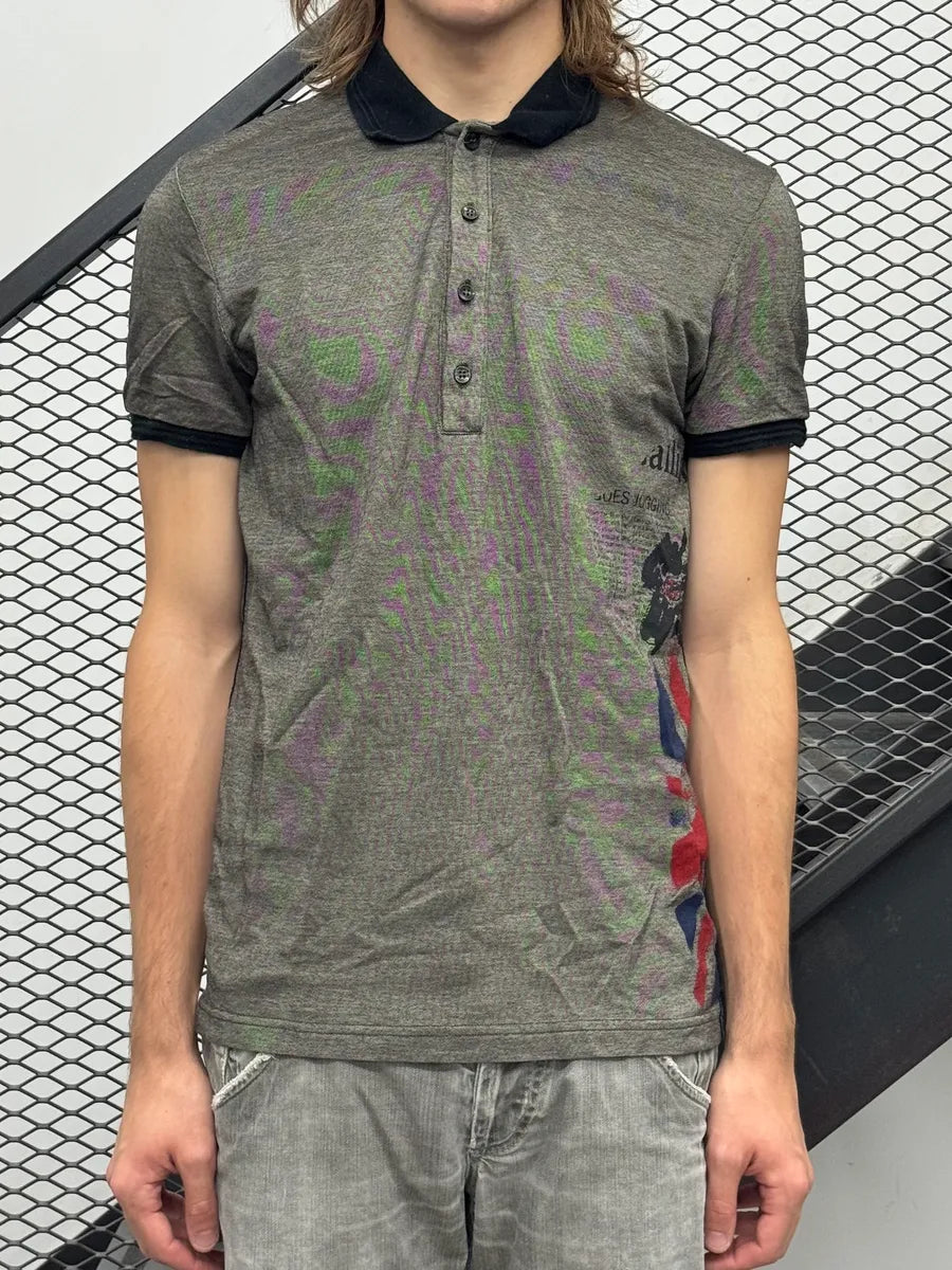 2000s John Galliano Grey UK Flag Polo adZzvpX 2