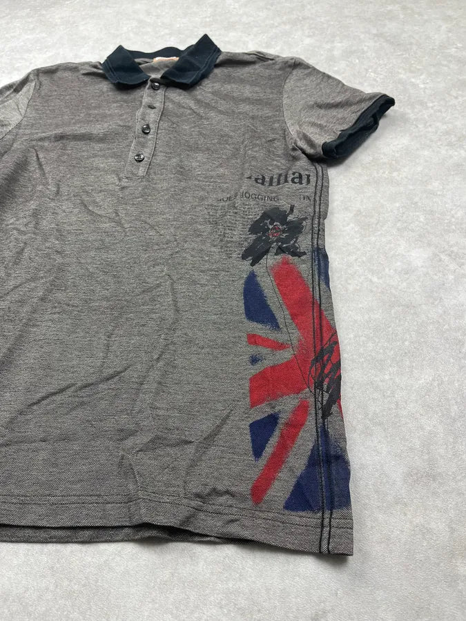 2000s John Galliano Grey UK Flag Polo adZzvpX 4