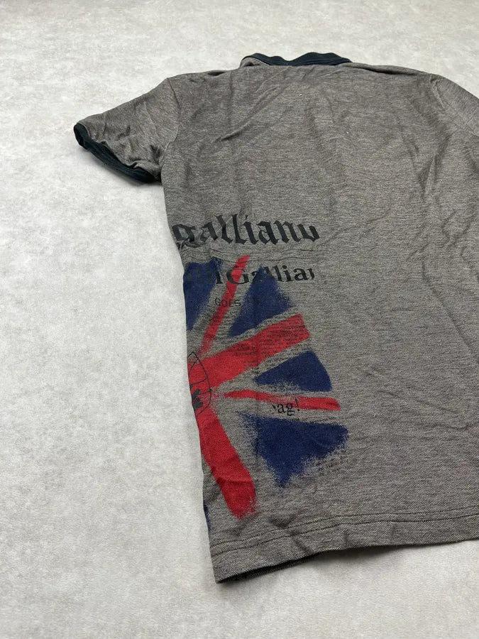 2000s John Galliano Grey UK Flag Polo adZzvpX 7