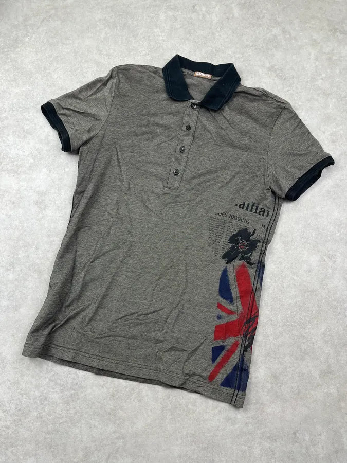2000s John Galliano Grey UK Flag Polo adZzvpX 1