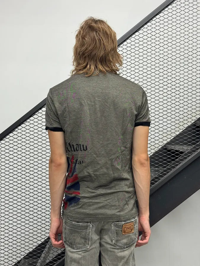 2000s John Galliano Grey UK Flag Polo adZzvpX 3