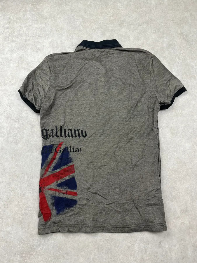 2000s John Galliano Grey UK Flag Polo adZzvpX 6