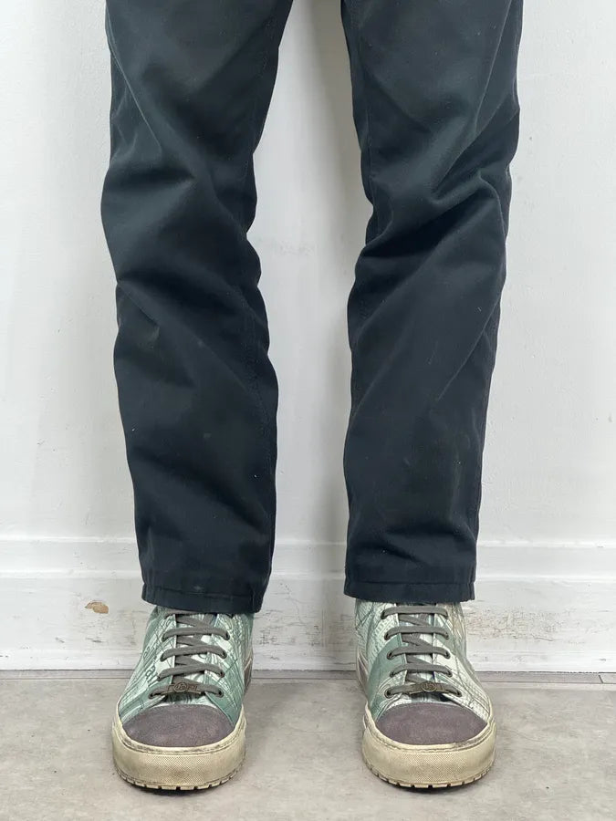 2000s John Galliano Mint Newspaper Print High-Top Sneakers PFfzyLX 2