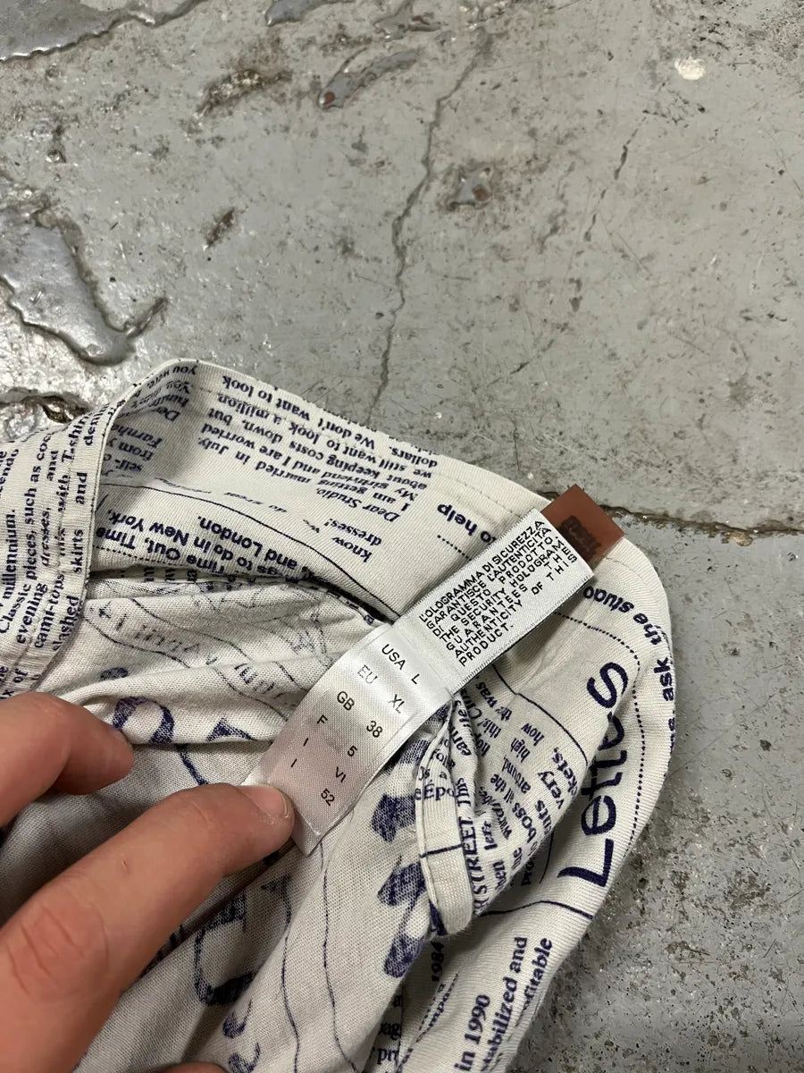 2000s John Galliano Newspaper White Polo zTokdDD 7