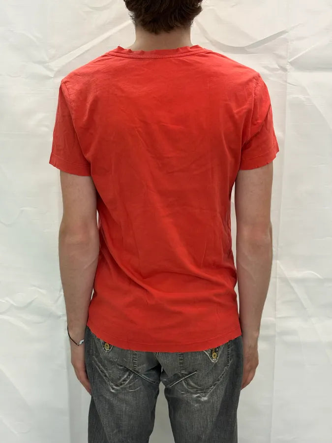 SS2012 John Galliano Red Propaganda V-Neck T-Shirt SNgwZrU 2
