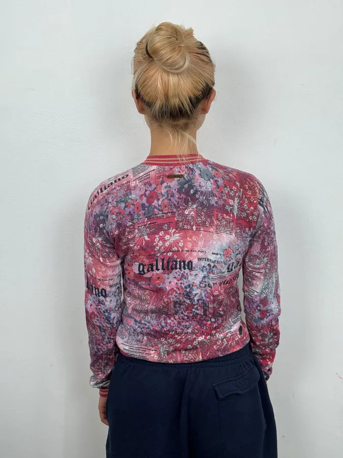 2010s John Galliano Pink Floral Cardigan KGeTpRl 1