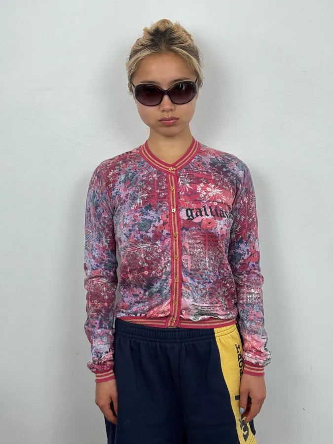 2010s John Galliano Pink Floral Cardigan KGeTpRl 0