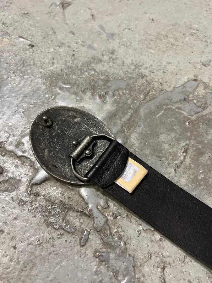2000s John Galliano Relaxed Human Buckle Leather Belt DZLjxZi 7