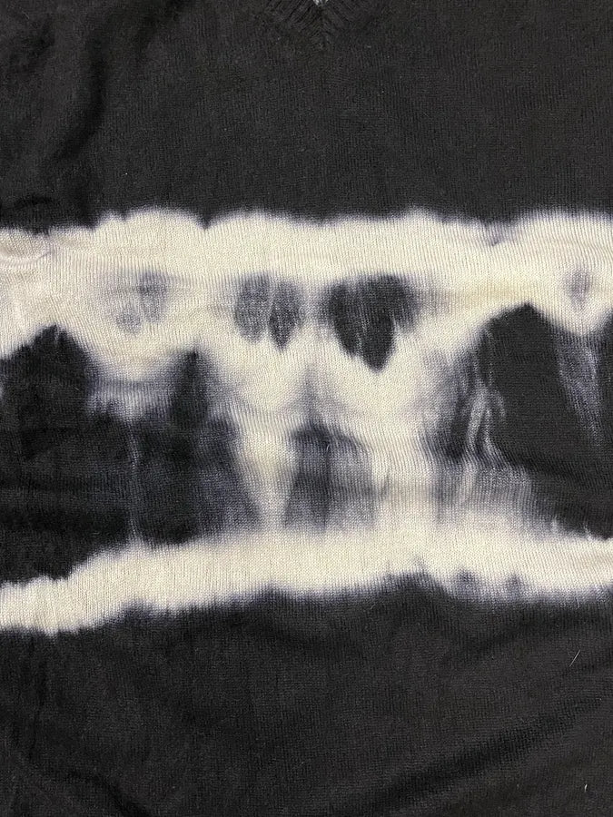 2000s John Richmond Black Cashmere V Neck Tie Dye Sweater vXMNIgT 5