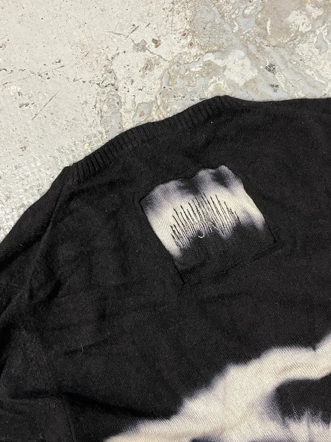 2000s John Richmond Black Cashmere V Neck Tie Dye Sweater vXMNIgT 4