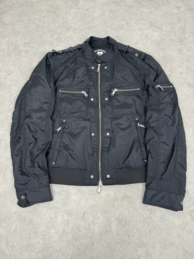 2000s John Richmond Black UK Flag Bomber Jacket kuvfTMb 0