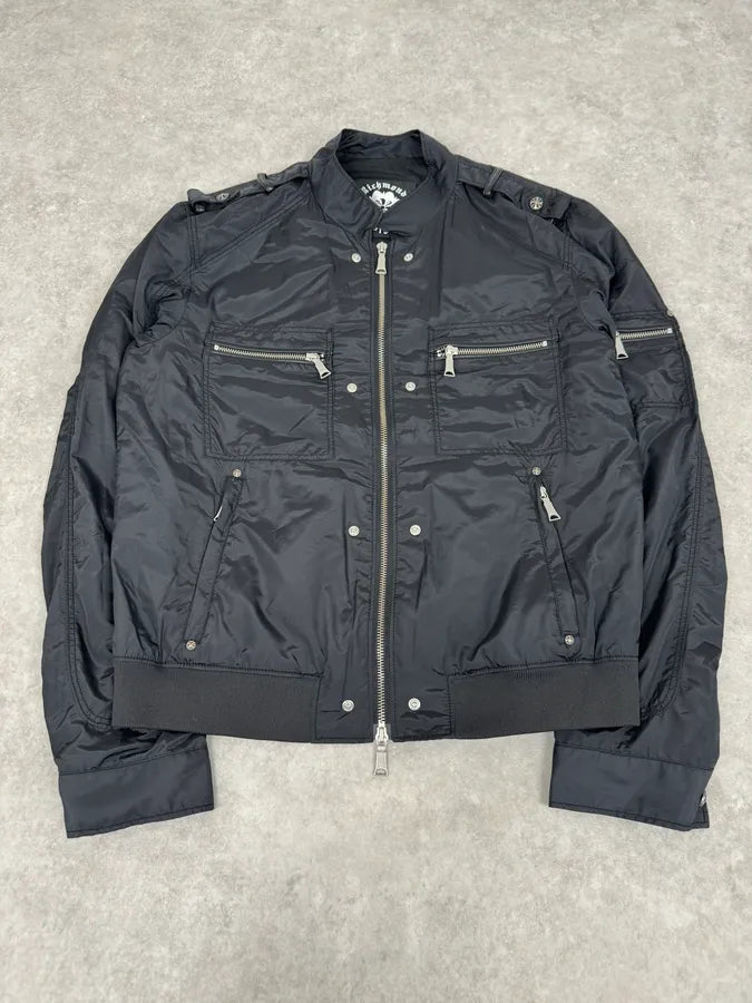 2000s John Richmond Black UK Flag Bomber Jacket kuvfTMb 4