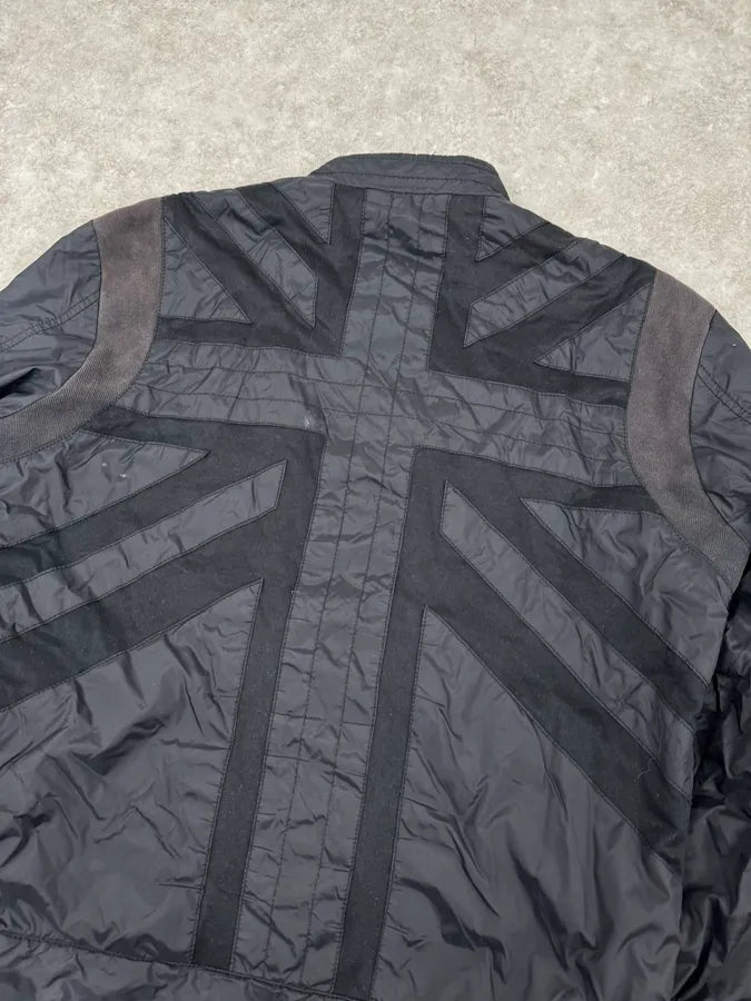 2000s John Richmond Faded Black UK Flag British Jacket NSqqoVB 5