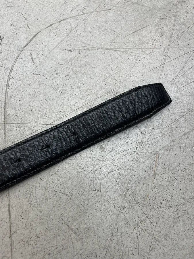 2000s John Richmond Dragon Buckle Black Python Embossed Leather Belt KIqMBTL 4