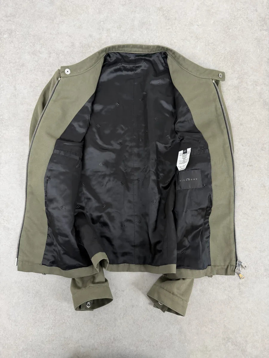 2000s John Richmond Olive Green Studded Embellished Cross Jacket wsOExjV 5