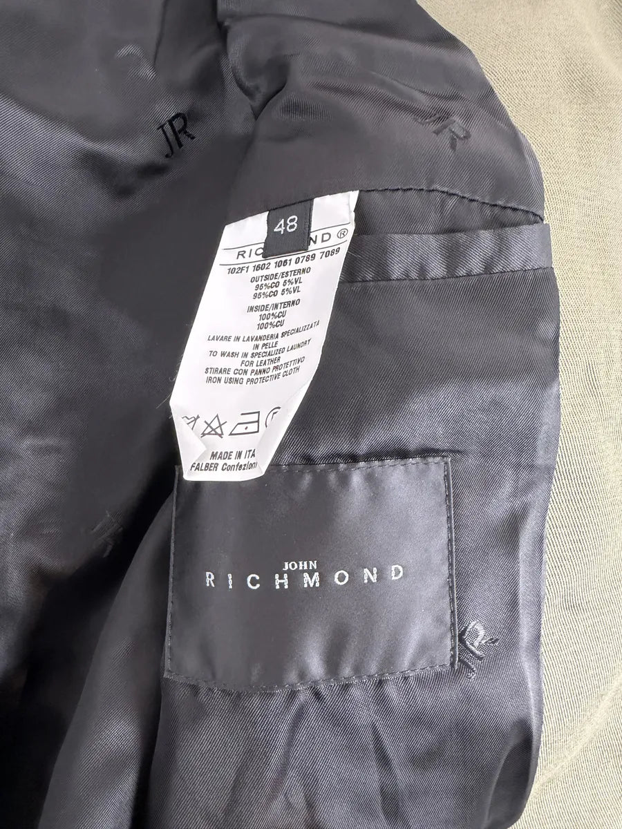 2000s John Richmond Olive Green Studded Embellished Cross Jacket wsOExjV 6