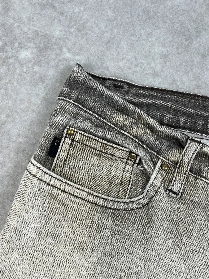 2000s Cavalli Beige & Grey Faded Overprint Bootcut Pants QitIgNh 9