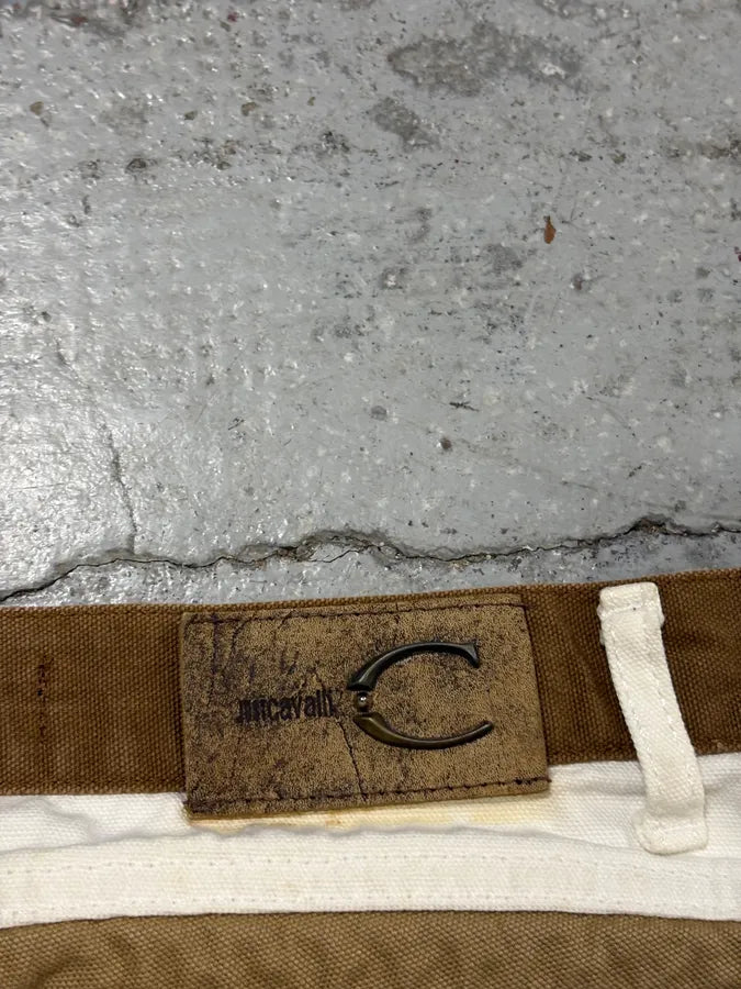 SS2004 Cavalli Beige & White Calm Sahara Contrast Pants orjdCZV 7