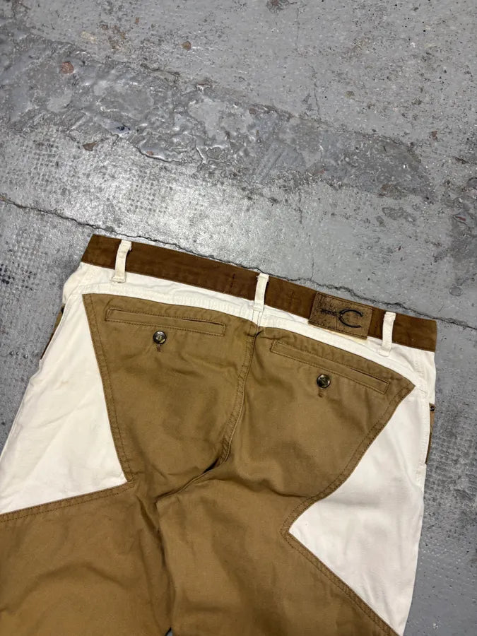 SS2004 Cavalli Beige & White Calm Sahara Contrast Pants orjdCZV 6