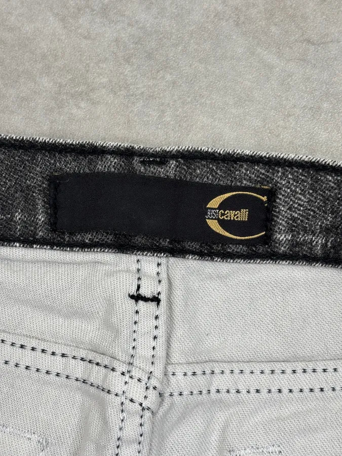 2000s Cavalli Grey Denim Washed Flared pants yYfsBas 10