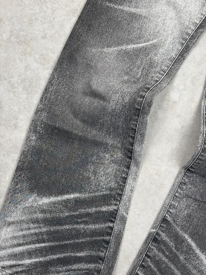 2000s Cavalli Grey Denim Washed Flared pants yYfsBas 9