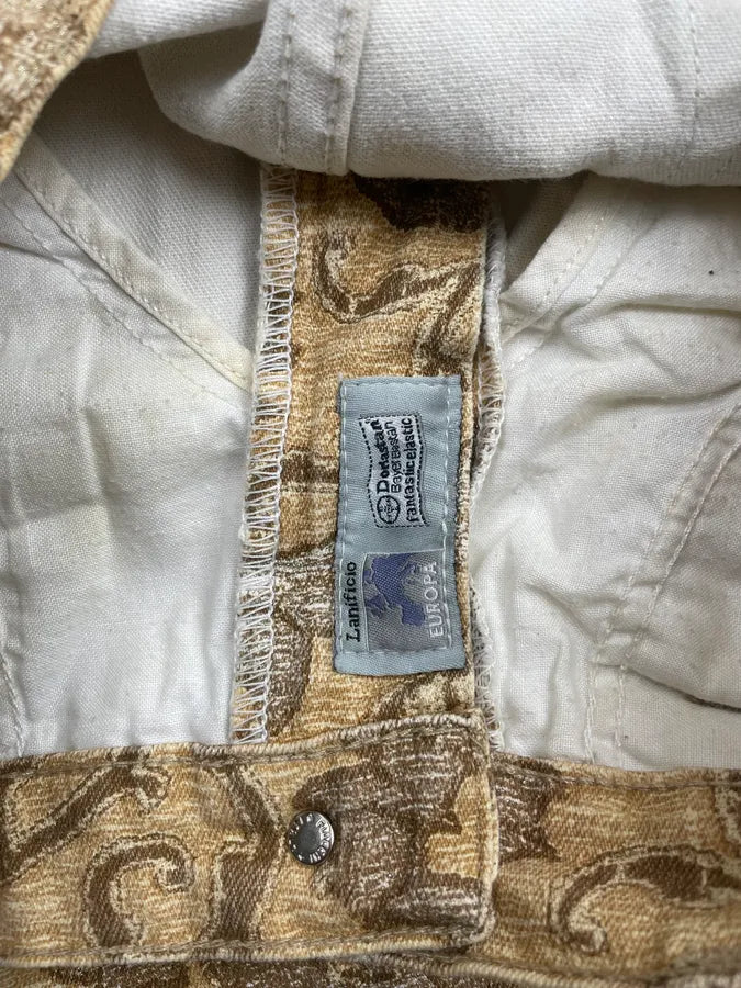 2000s Roberto Cavalli Beige Print Jeans EPknHpy 11