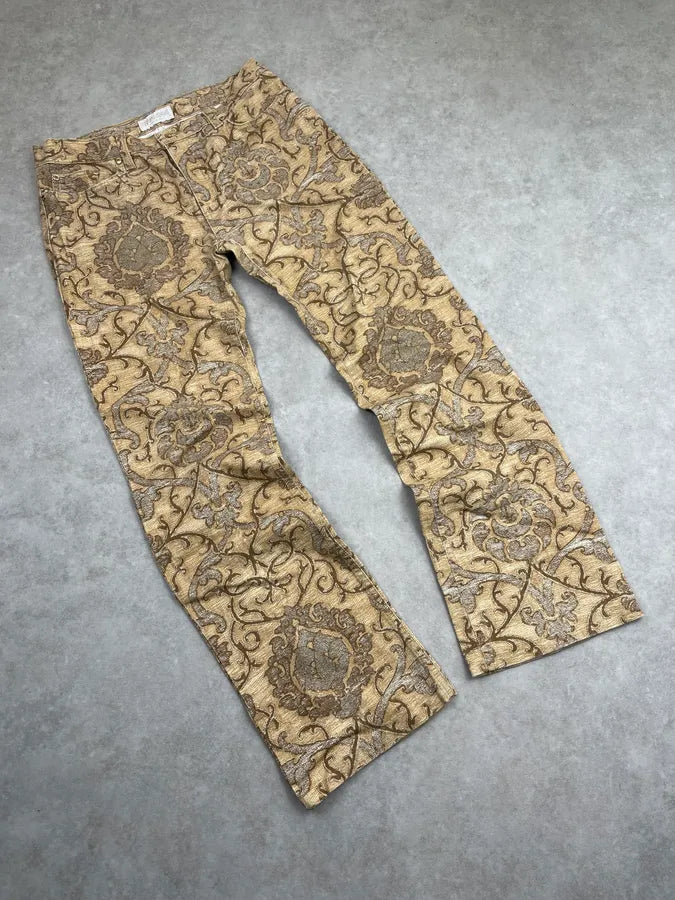 2000s Roberto Cavalli Beige Print Jeans EPknHpy 1