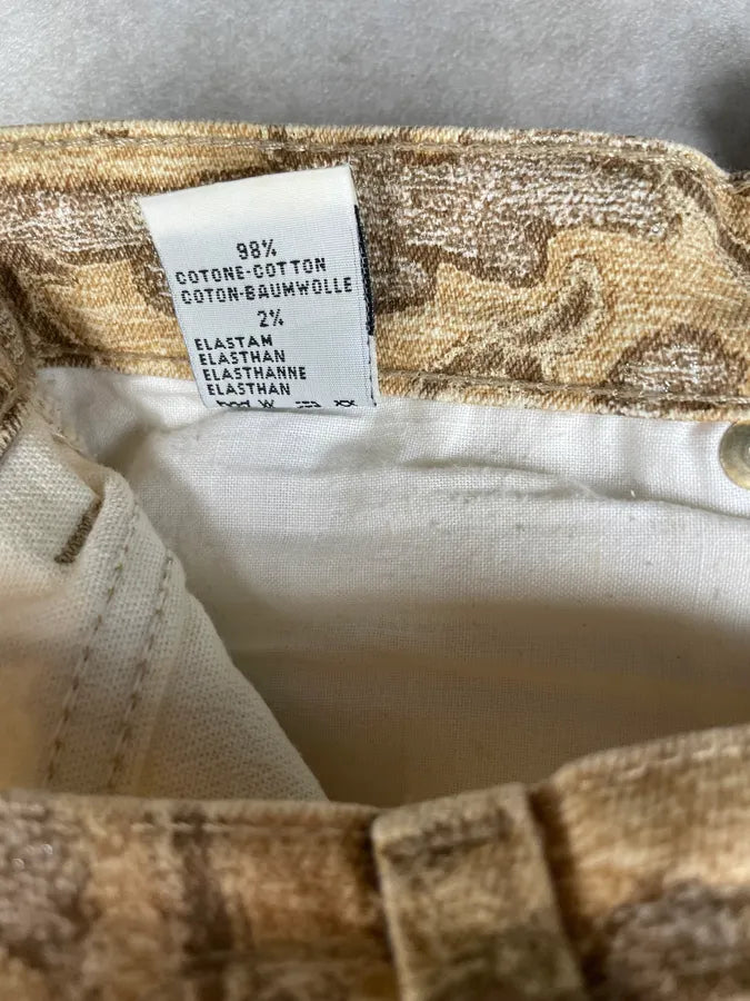 2000s Roberto Cavalli Beige Print Jeans EPknHpy 12